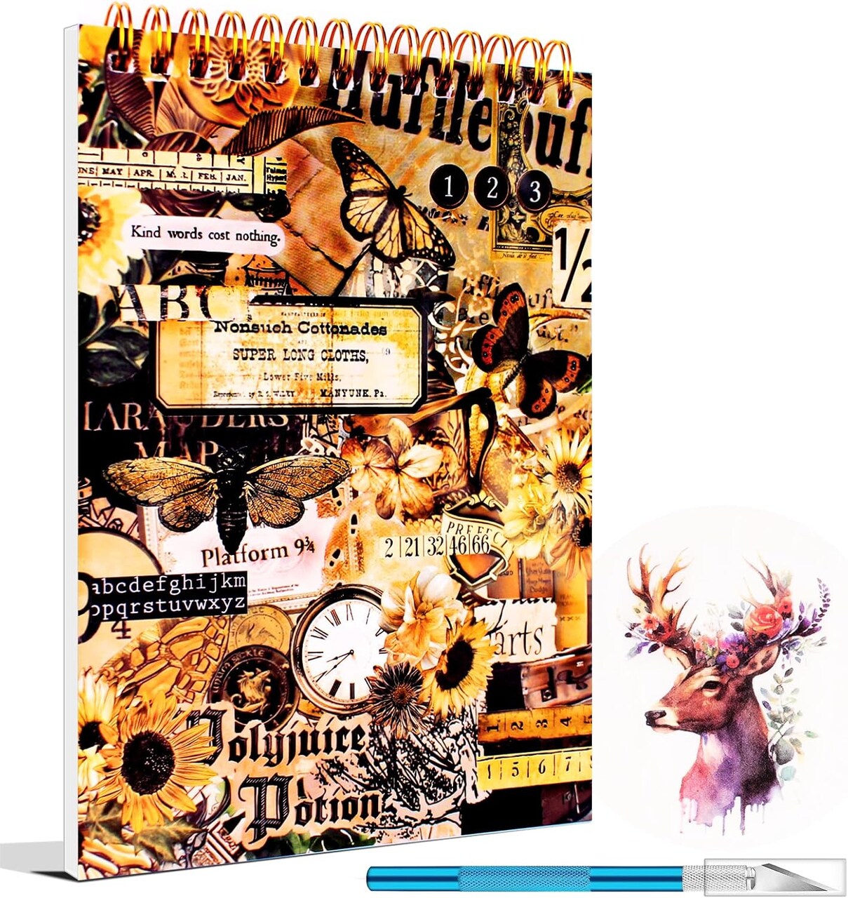 900Pcs - Ephemera Scrapbook Sticker (Brown) 5.1 x 7.1 x 0.4 inches